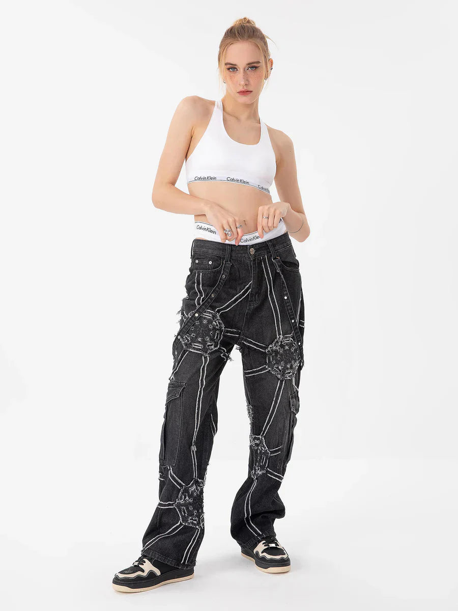 Fushya Spider Web Straight Jean