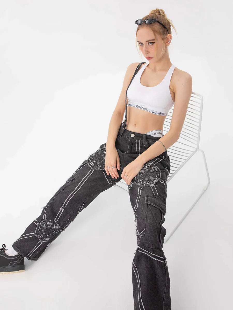 Fushya Spider Web Straight Jean