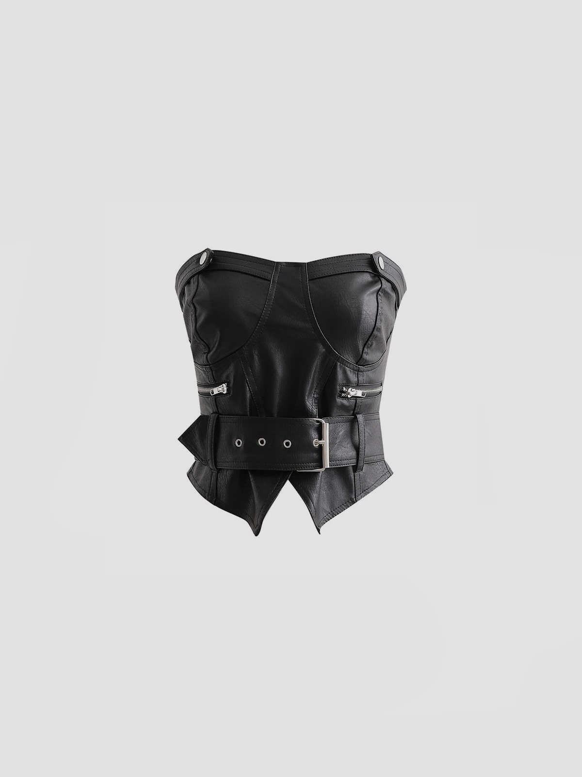 Fushya Belt Detail Leather Cropped