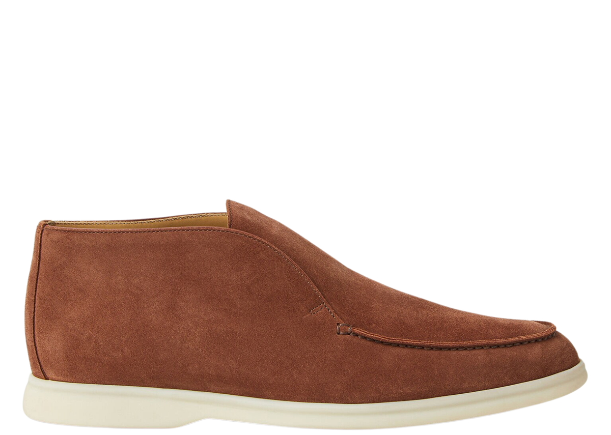 Davenzarry | Loro Piana Open Walk Ankle Boot Suede Brown Whiskey | View 1