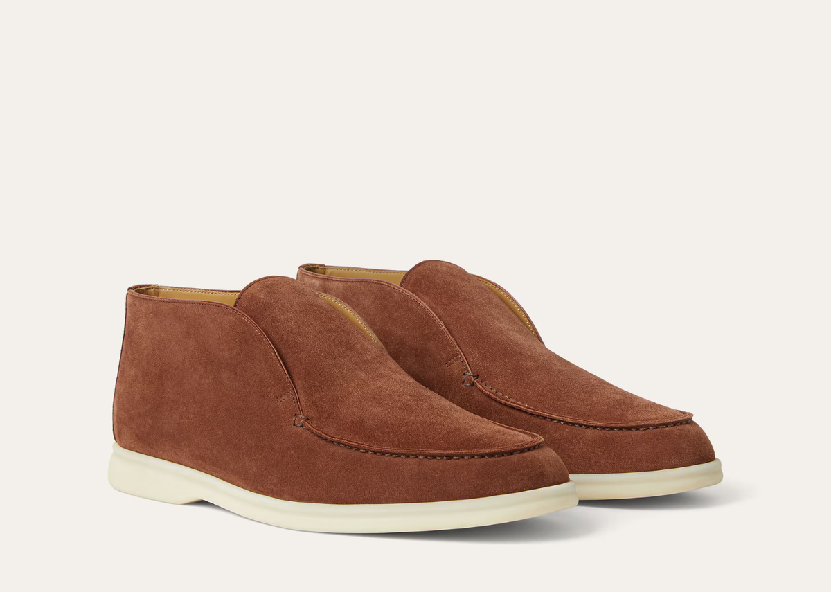 Davenzarry | Loro Piana Open Walk Ankle Boot Suede Brown Whiskey | View 2