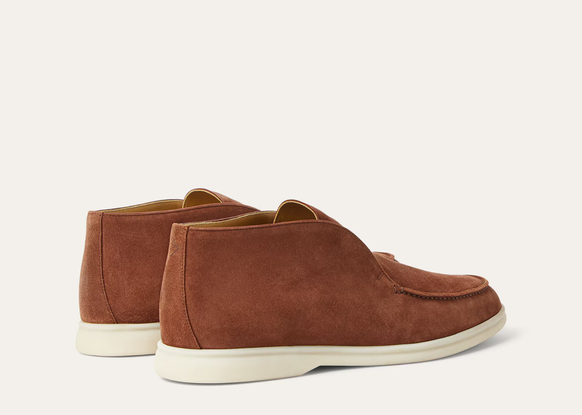 Davenzarry | Loro Piana Open Walk Ankle Boot Suede Brown Whiskey | View 3
