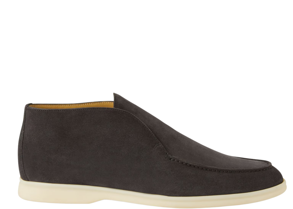 Davenzarry | Loro Piana Open Walk Ankle Boot Suede Caviar | View 1
