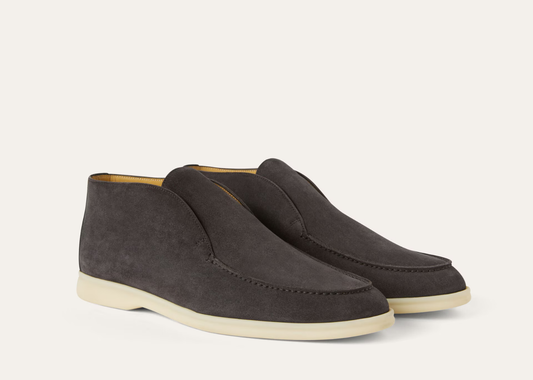Davenzarry | Loro Piana Open Walk Ankle Boot Suede Caviar | View 2