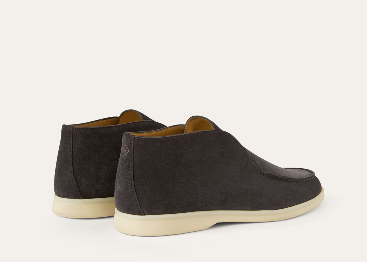 Davenzarry | Loro Piana Open Walk Ankle Boot Suede Caviar | View 3