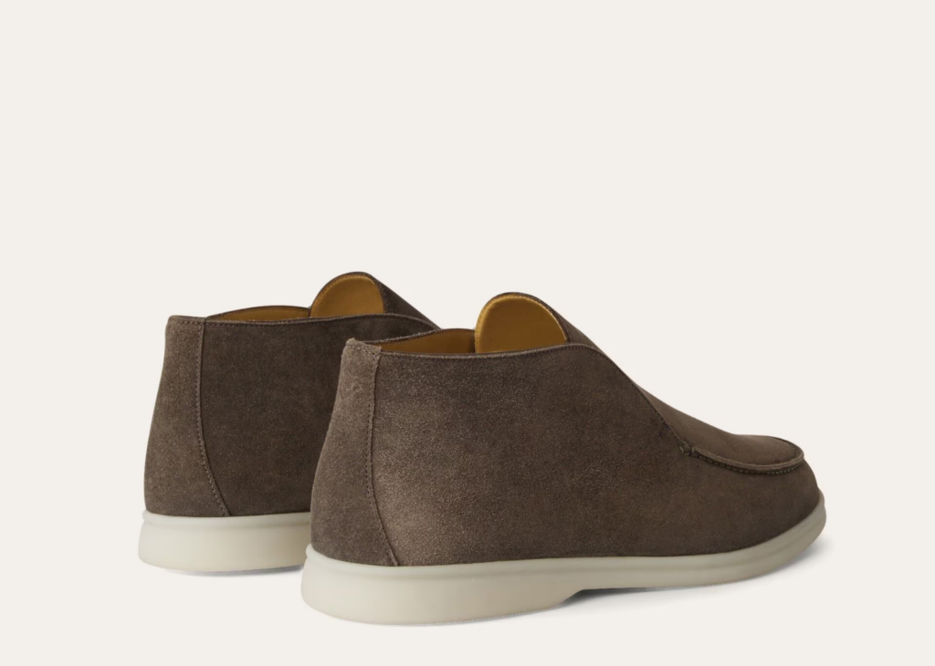 Davenzarry | Loro Piana Open Walk Ankle Boot Suede Warm Gray | View 6