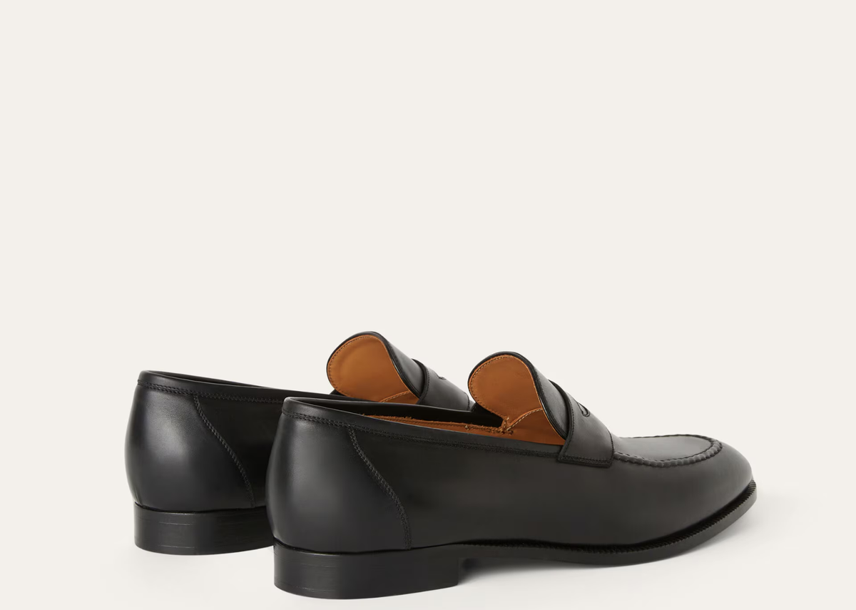 Davenzarry | Loro Piana Sergio Loafer Calfskin Black | View 3
