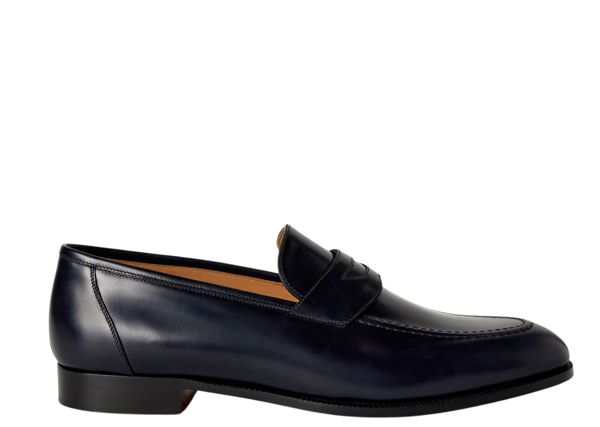 Davenzarry | Loro Piana Sergio Loafer Calfskin Blue Navy | View 1