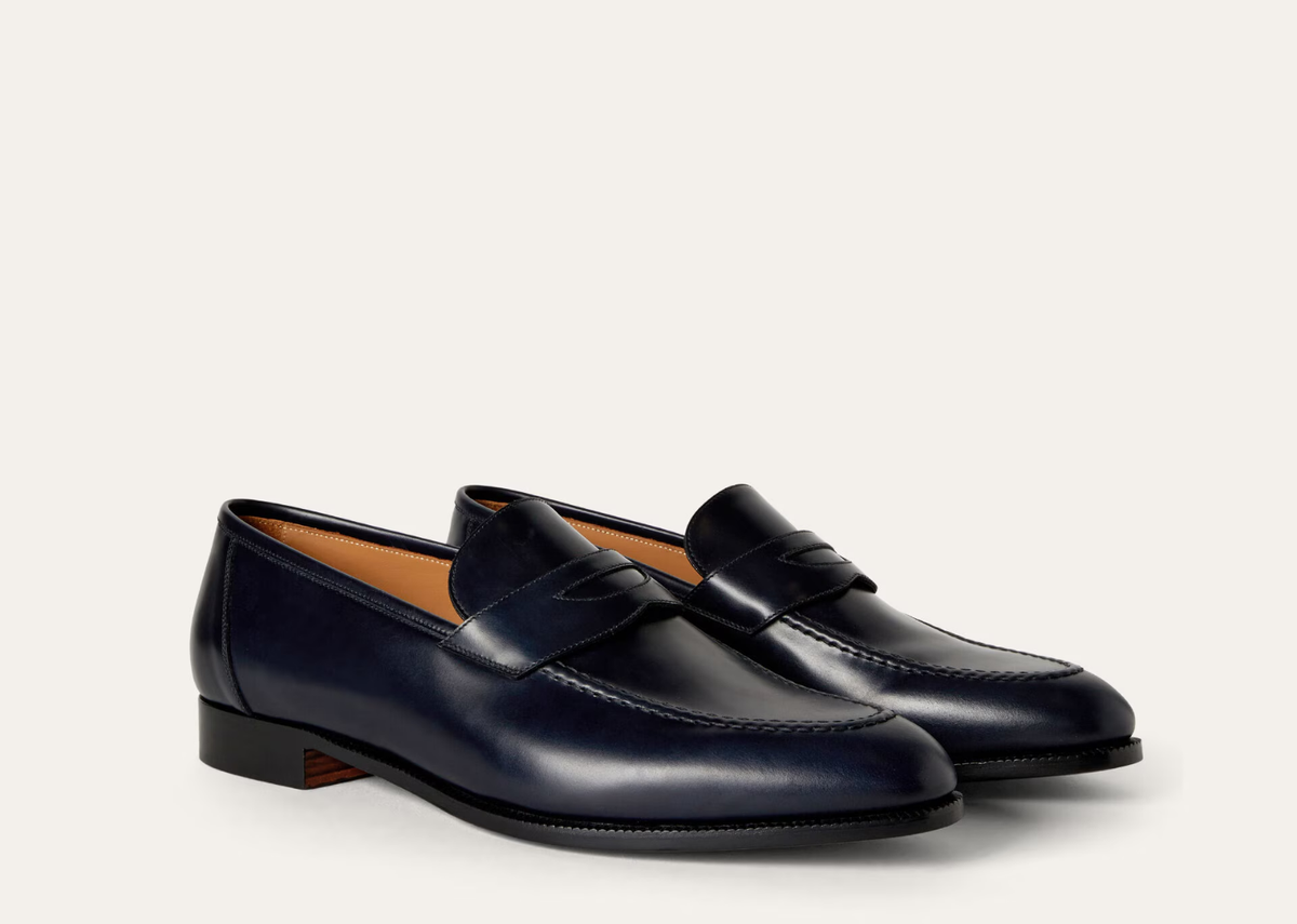 Davenzarry | Loro Piana Sergio Loafer Calfskin Blue Navy | View 2