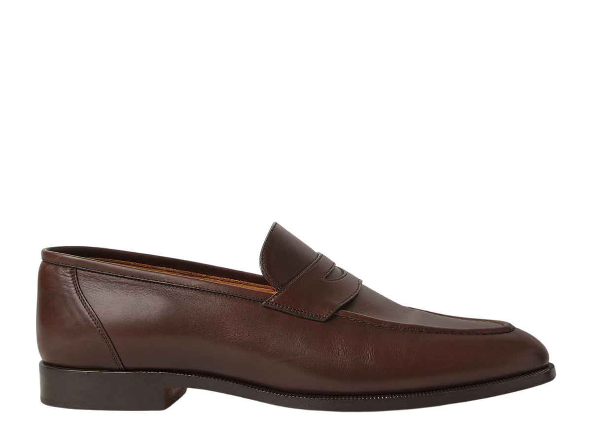 Davenzarry | Loro Piana Sergio Loafer Calfskin French Coffee | View 1