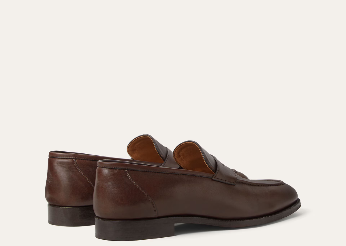 Davenzarry | Loro Piana Sergio Loafer Calfskin French Coffee | View 3