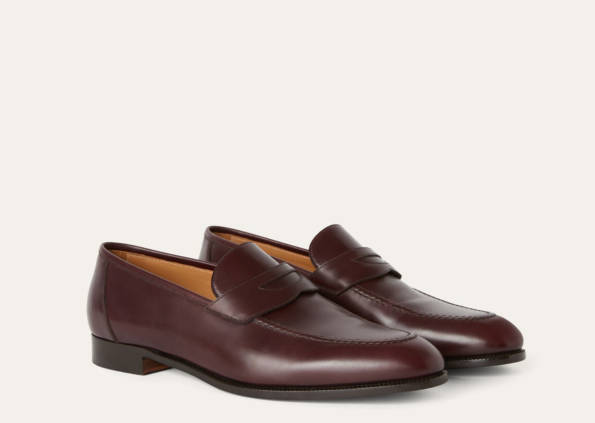 Davenzarry | Loro Piana Sergio Loafer Calfskin Night Burgundy | View 2