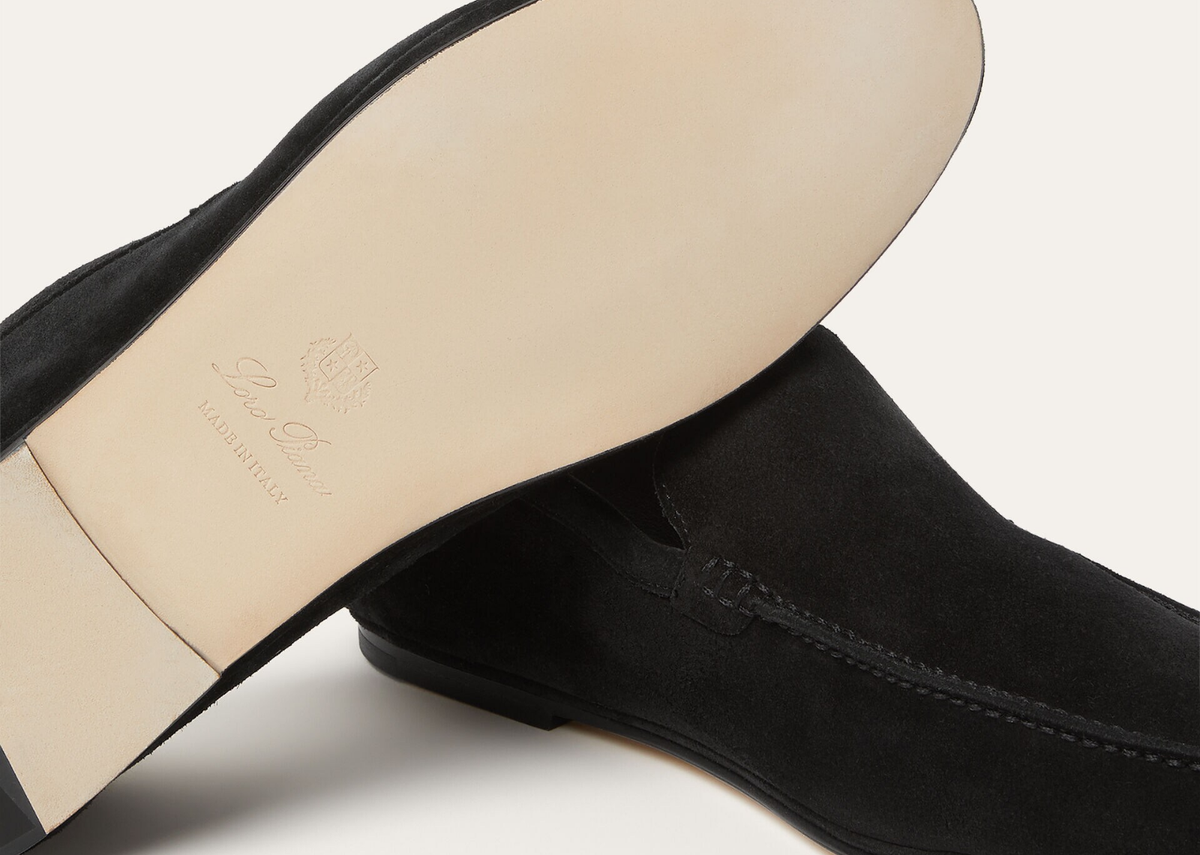 Davenzarry | Loro Piana Summer Anton Walk Loafer Suede Black | View 4