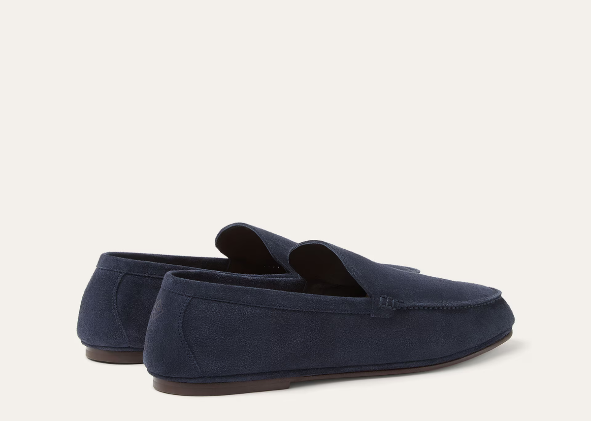 Davenzarry | Loro Piana Summer Anton Walk Loafer Suede Dark Blue Abyss | View 3