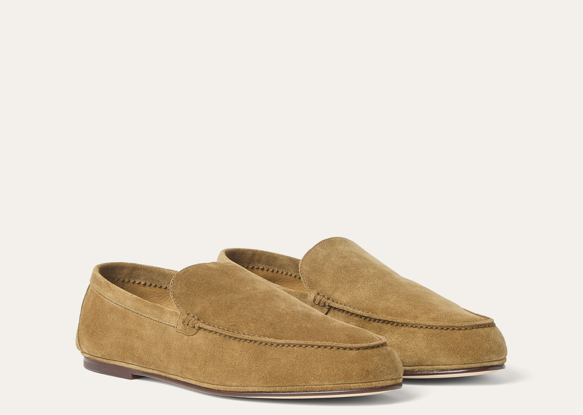 Davenzarry | Loro Piana Summer Anton Walk Loafer Suede Savana Bark | View 2