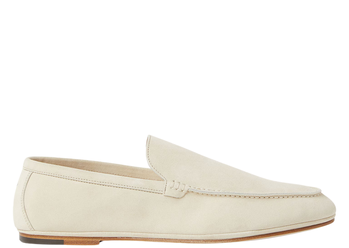 Davenzarry | Loro Piana Summer Anton Walk Loafer Suede Yogurt | View 1