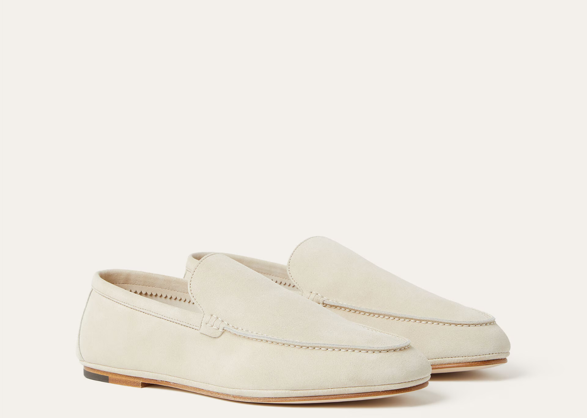 Davenzarry | Loro Piana Summer Anton Walk Loafer Suede Yogurt | View 2