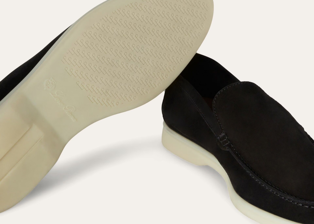Davenzarry | Loro Piana Summer Walk Loafer Suede Black | View 4