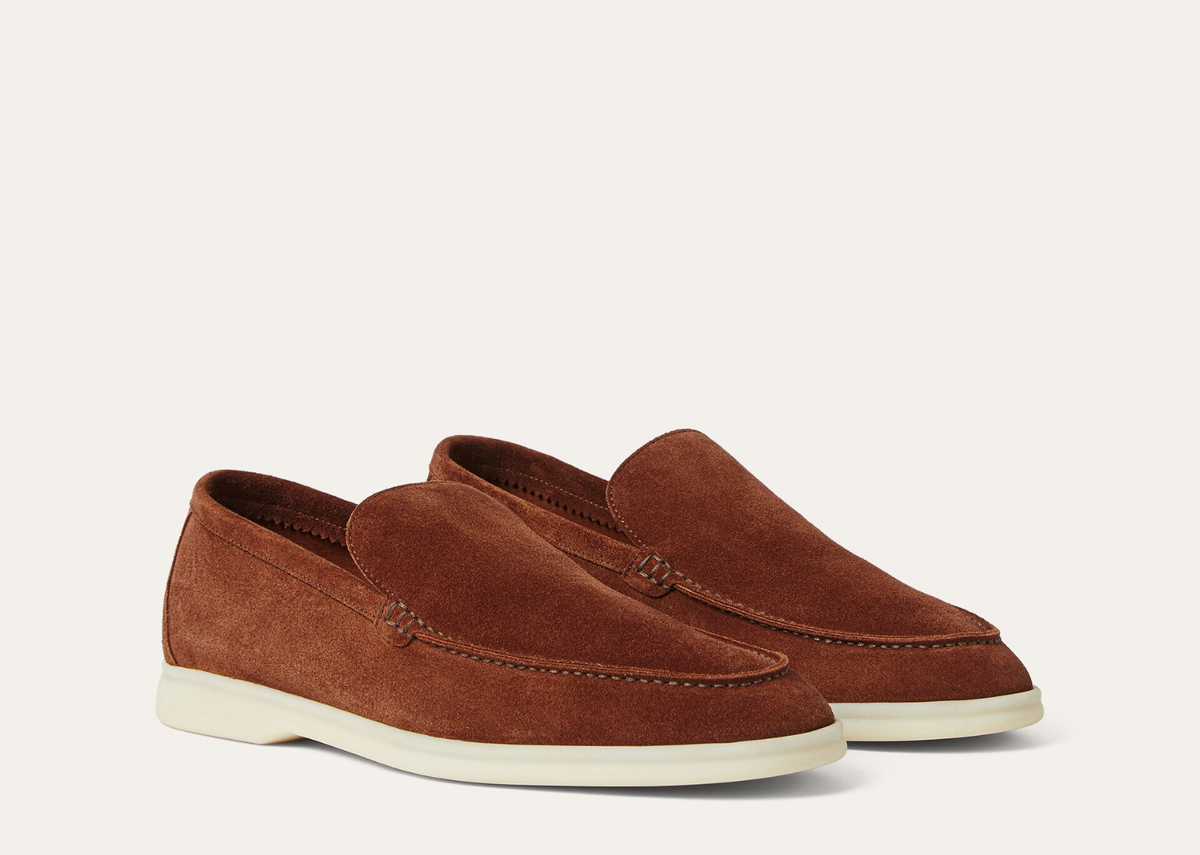 Davenzarry | Loro Piana Summer Walk Loafer Suede Brown Whiskey | View 2