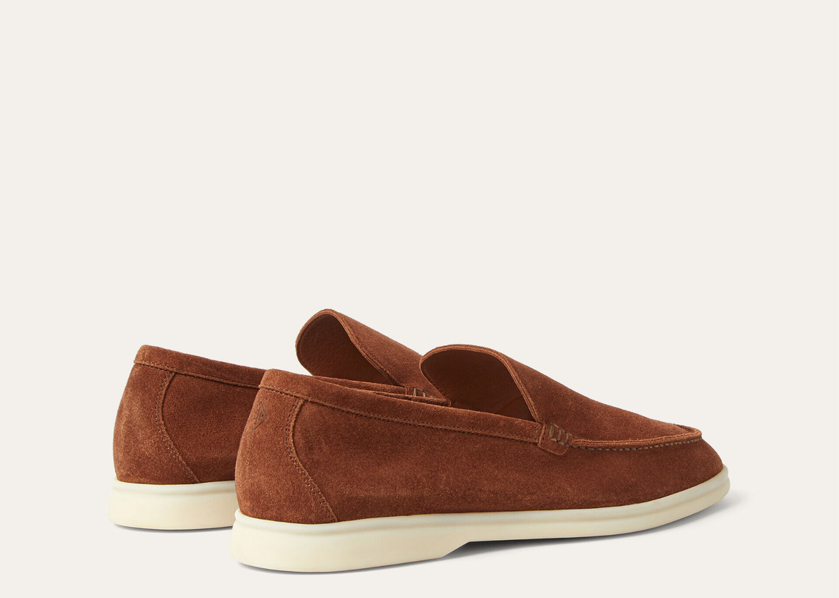 Davenzarry | Loro Piana Summer Walk Loafer Suede Brown Whiskey | View 3