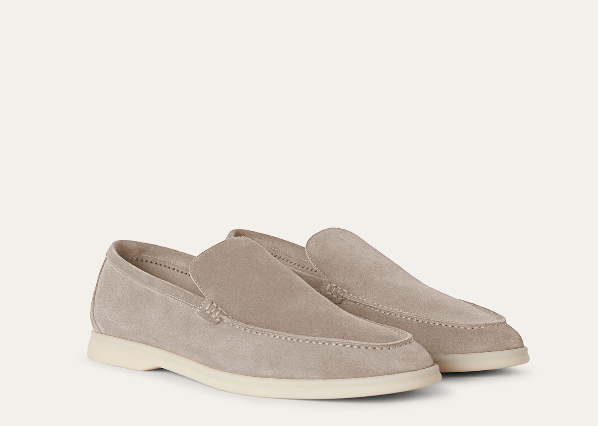 Davenzarry | Loro Piana Summer Walk Loafer Suede Classic Beige | View 2