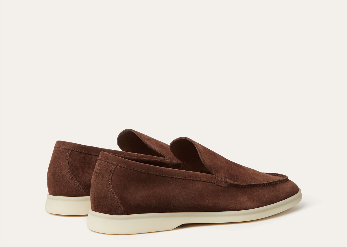 Davenzarry | Loro Piana Summer Walk Loafer Suede Corteccia Brown | View 3