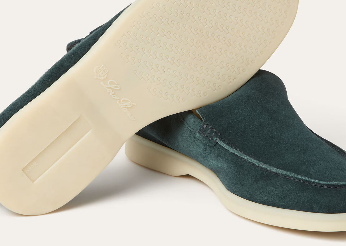 Davenzarry | Loro Piana Summer Walk Loafer Suede Dark Green | View 4