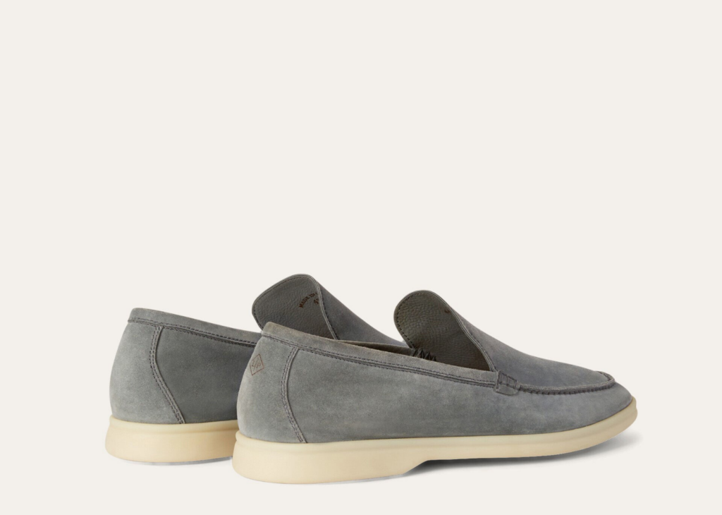 Davenzarry | Loro Piana Summer Walk Loafer Suede Gull Gray | View 6