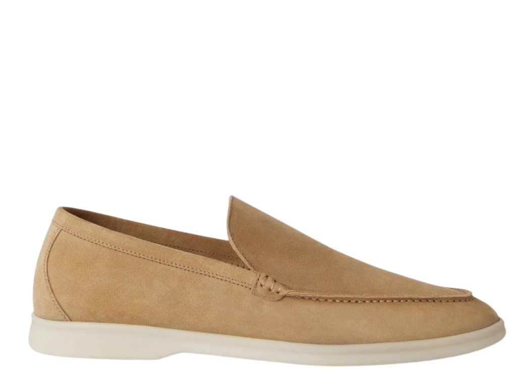 Davenzarry | Loro Piana Summer Walk Loafer Suede Light Wood Smoke | View 4