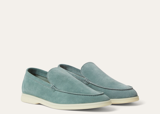 Davenzarry | Loro Piana Summer Walk Loafer Suede Pine Cloud | View 2