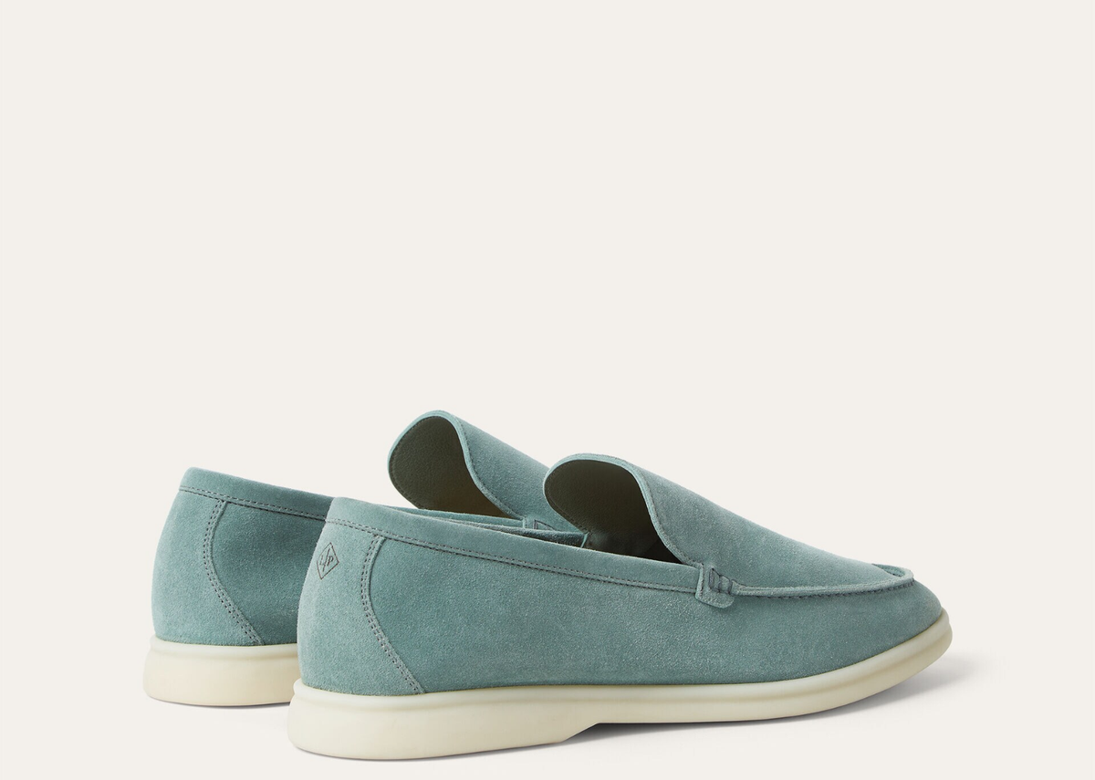 Davenzarry | Loro Piana Summer Walk Loafer Suede Pine Cloud | View 3