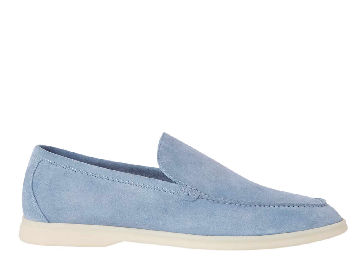 Davenzarry | Loro Piana Summer Walk Loafer Suede Polvere | View 1