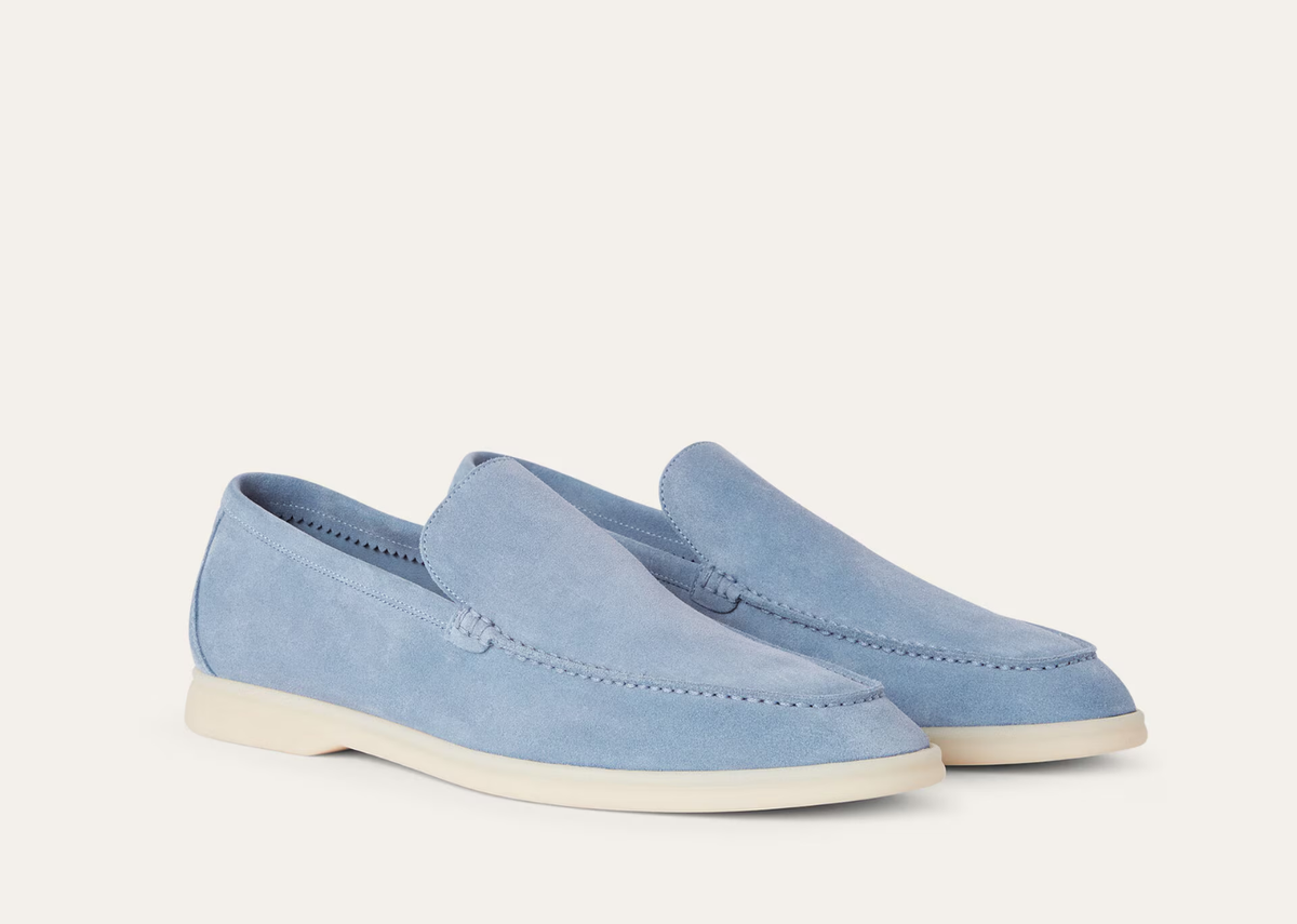 Davenzarry | Loro Piana Summer Walk Loafer Suede Polvere | View 2