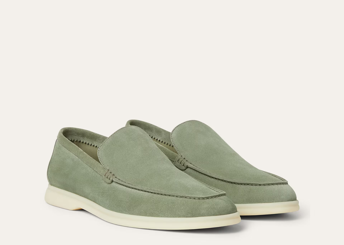 Davenzarry | Loro Piana Summer Walk Loafer Suede Shamrock | View 2