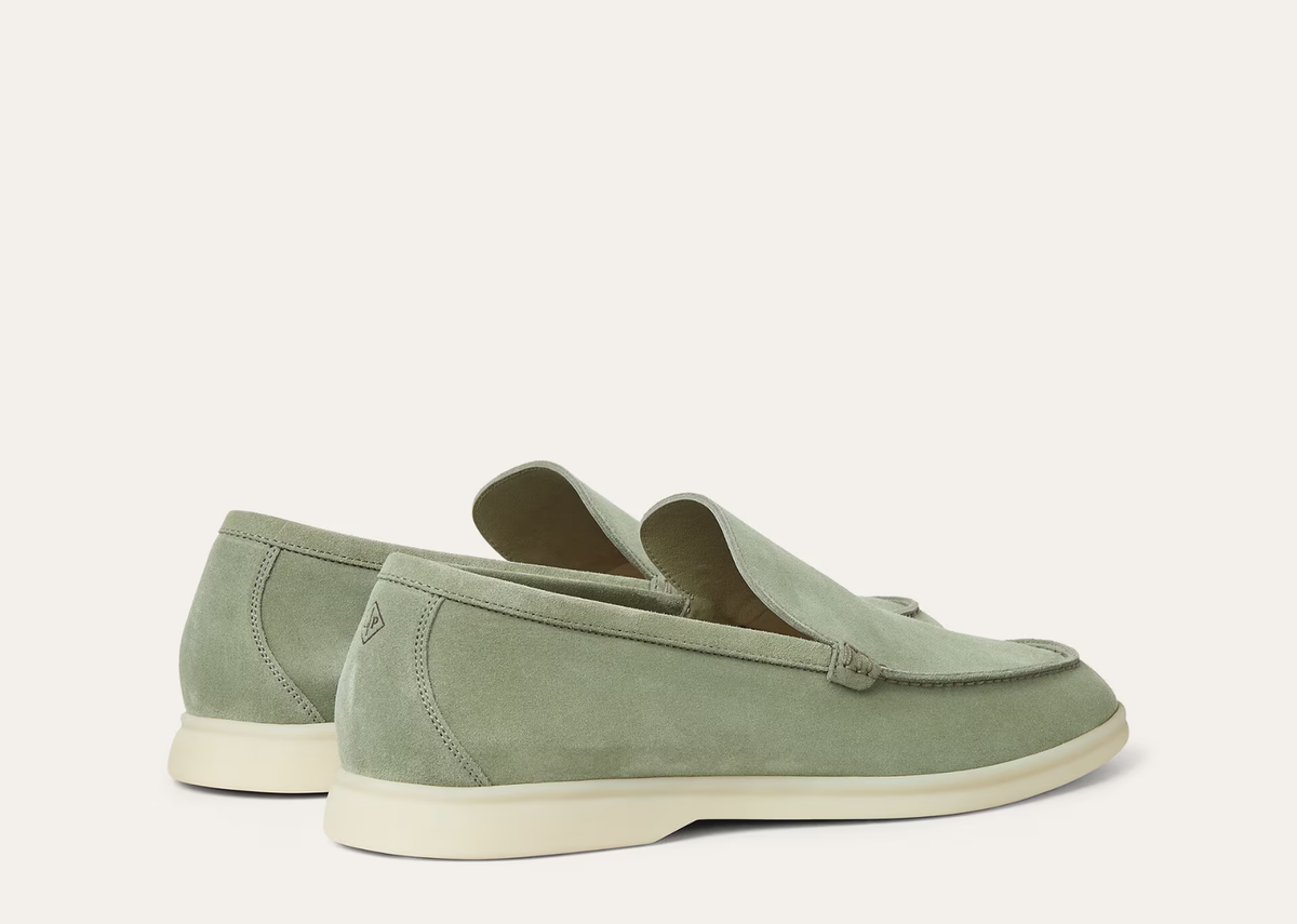Davenzarry | Loro Piana Summer Walk Loafer Suede Shamrock | View 3
