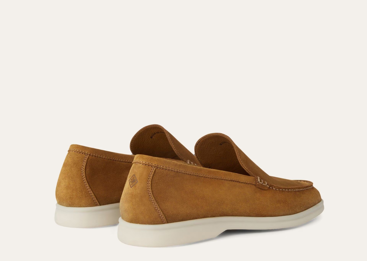 Davenzarry | Loro Piana Summer Walk Loafer Suede Tan | View 3