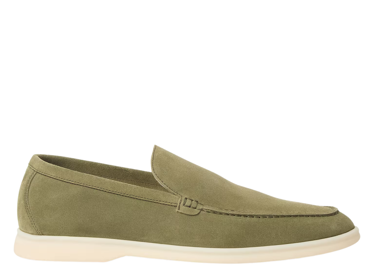 Davenzarry | Loro Piana Summer Walk Loafer Suede Verde-Acqua | View 1