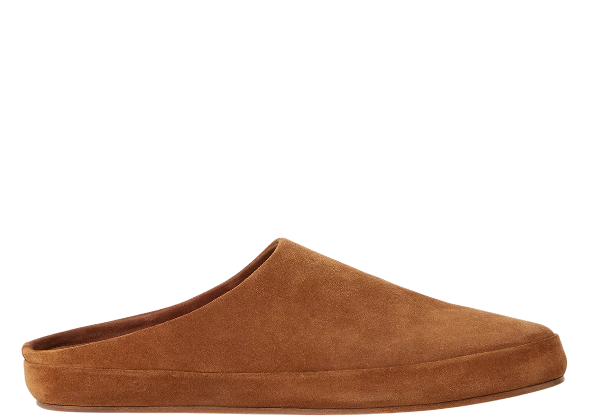 Davenzarry | Loro Piana Tomori Walk Mule Suede Brandy | View 1