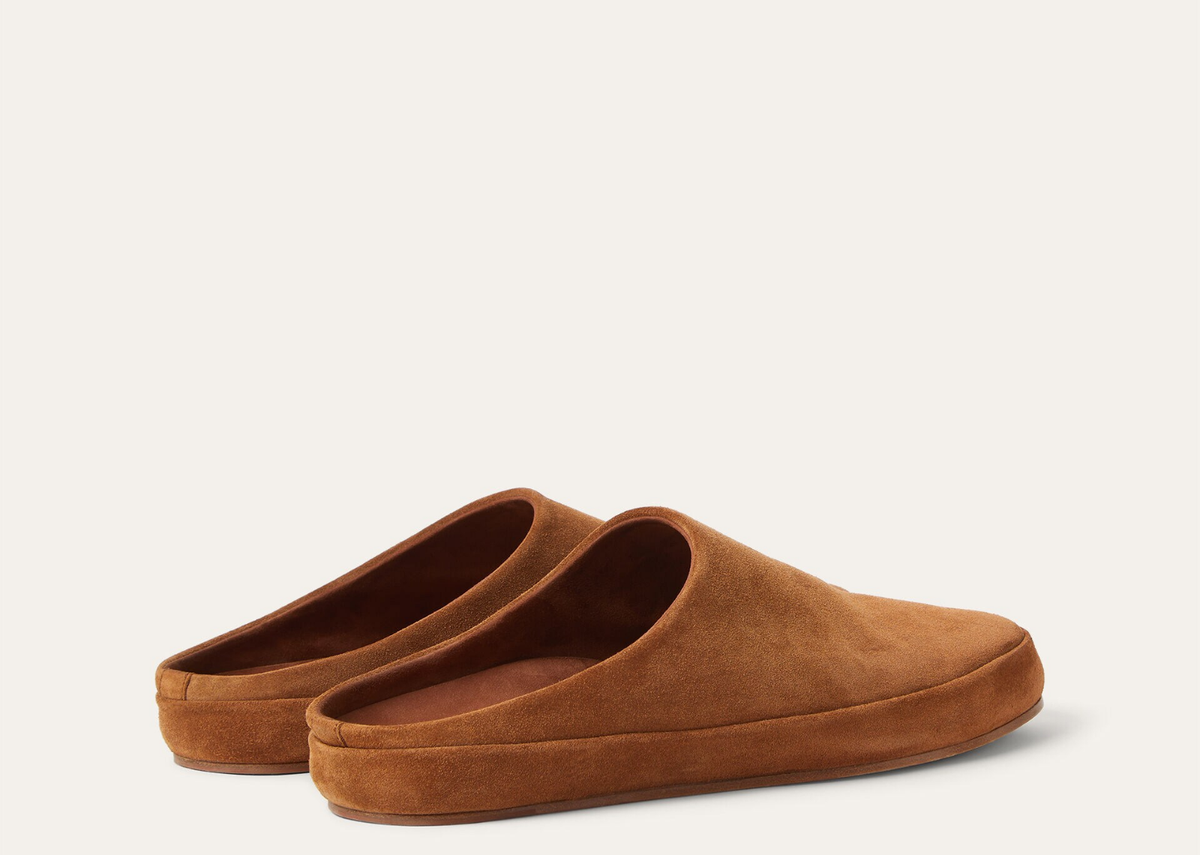 Davenzarry | Loro Piana Tomori Walk Mule Suede Brandy | View 3