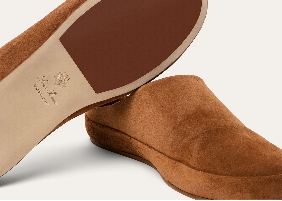 Davenzarry | Loro Piana Tomori Walk Mule Suede Brandy | View 4