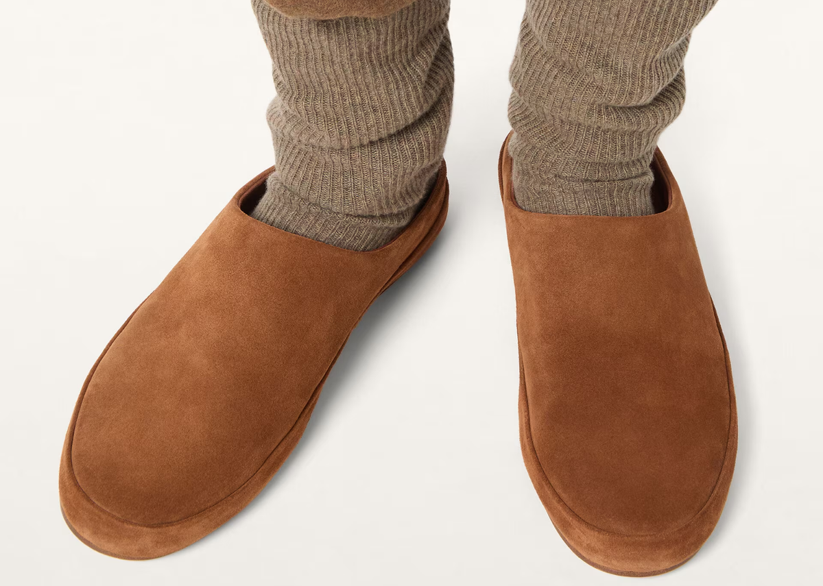 Davenzarry | Loro Piana Tomori Walk Mule Suede Brandy | View 5