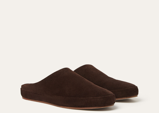 Davenzarry | Loro Piana Tomori Walk Mule Suede Chocolate | View 2