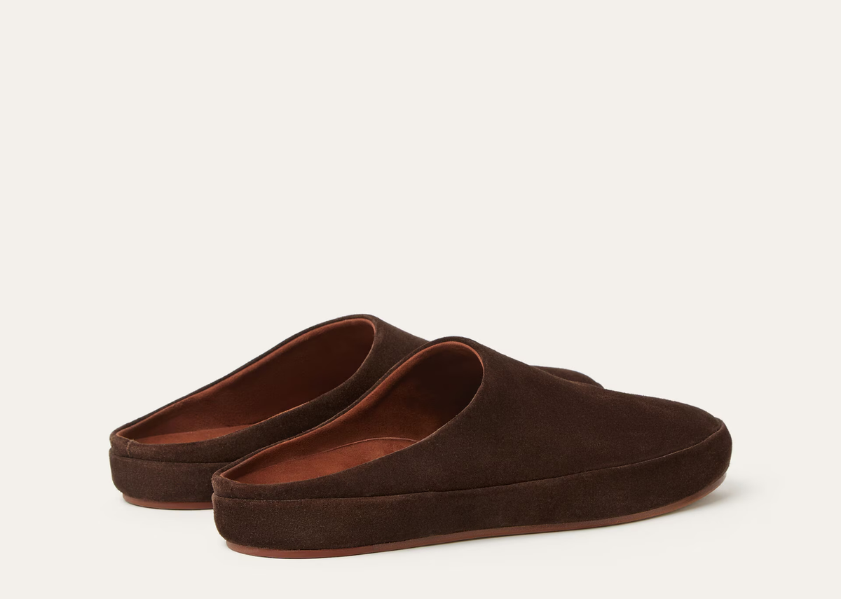 Davenzarry | Loro Piana Tomori Walk Mule Suede Chocolate | View 3
