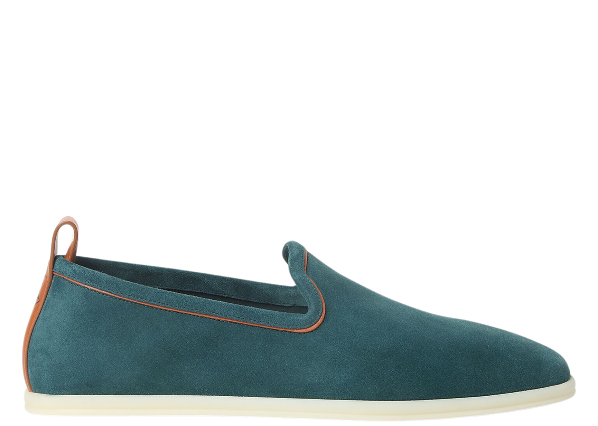 Davenzarry | Loro Piana Venice Walk Loafer Suede Atlantic Deep | View 1