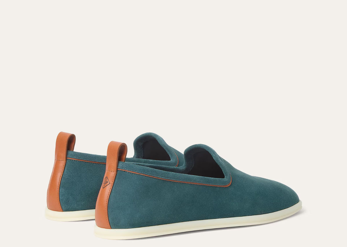 Davenzarry | Loro Piana Venice Walk Loafer Suede Atlantic Deep | View 3