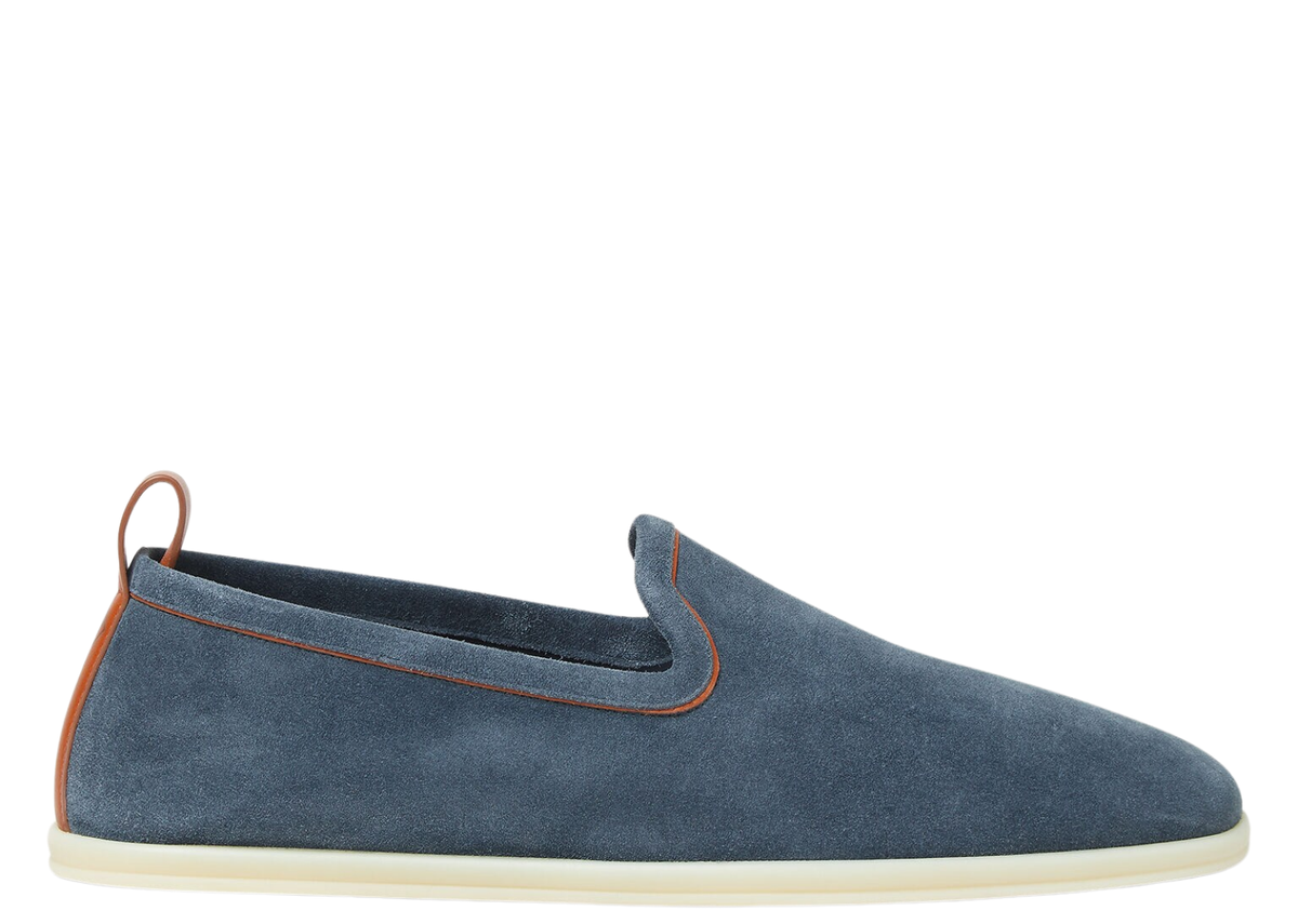 Davenzarry | Loro Piana Venice Walk Loafer Suede Black Figs | View 1