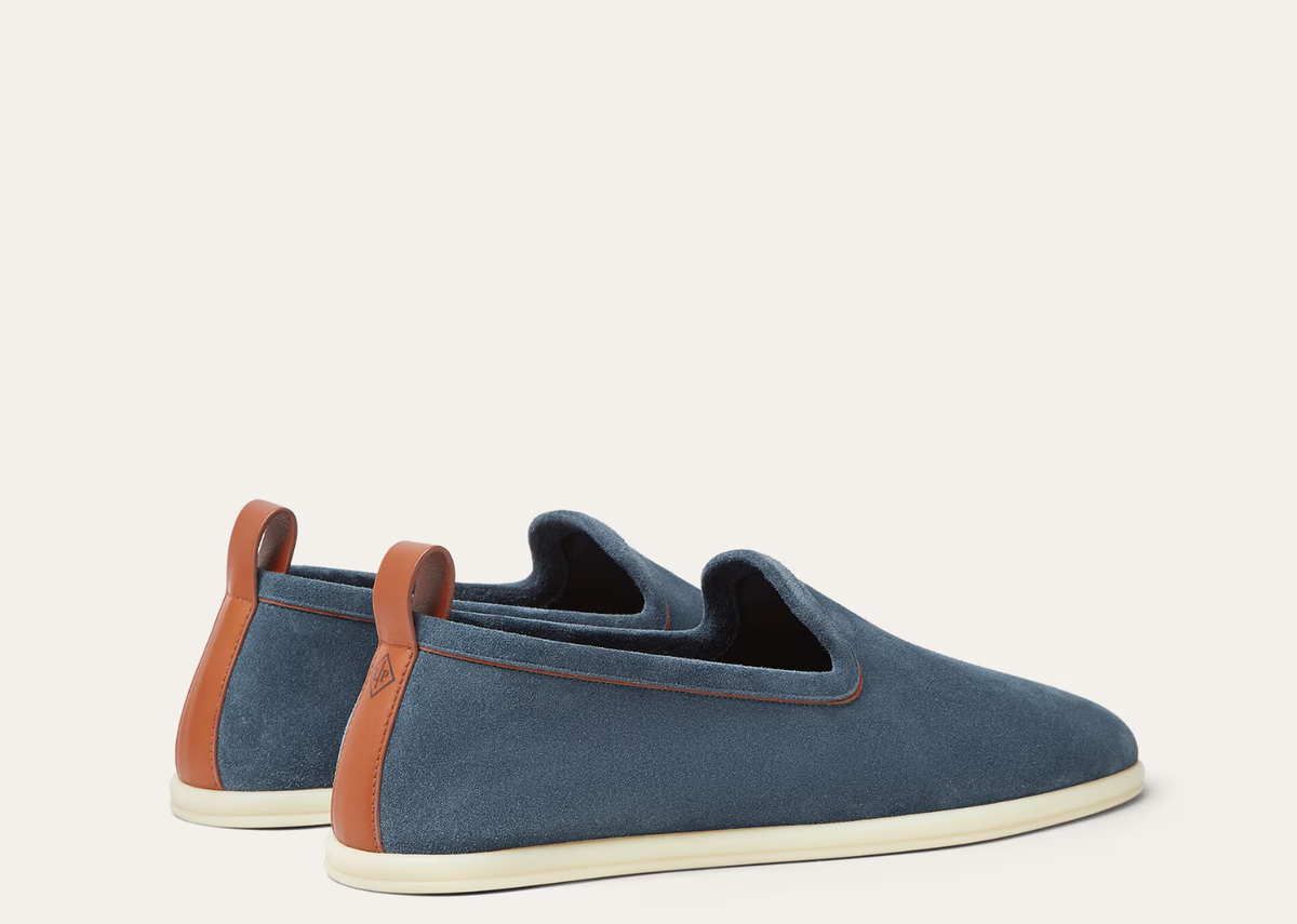 Davenzarry | Loro Piana Venice Walk Loafer Suede Black Figs | View 3