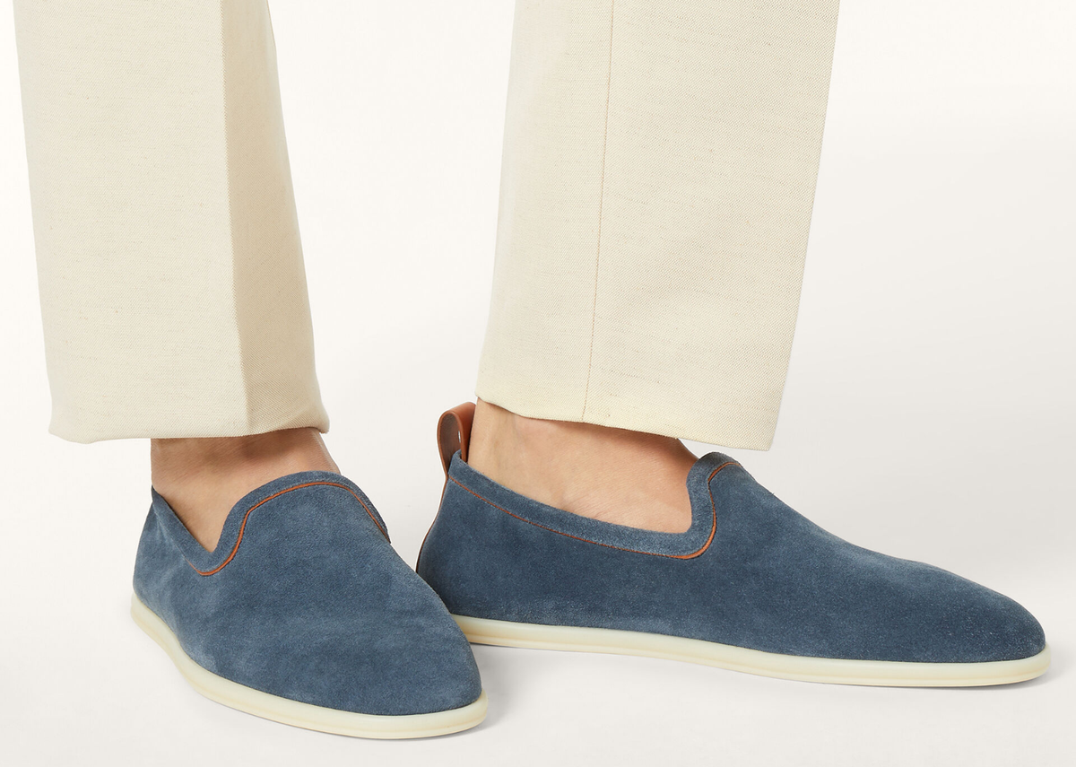 Davenzarry | Loro Piana Venice Walk Loafer Suede Black Figs | View 5