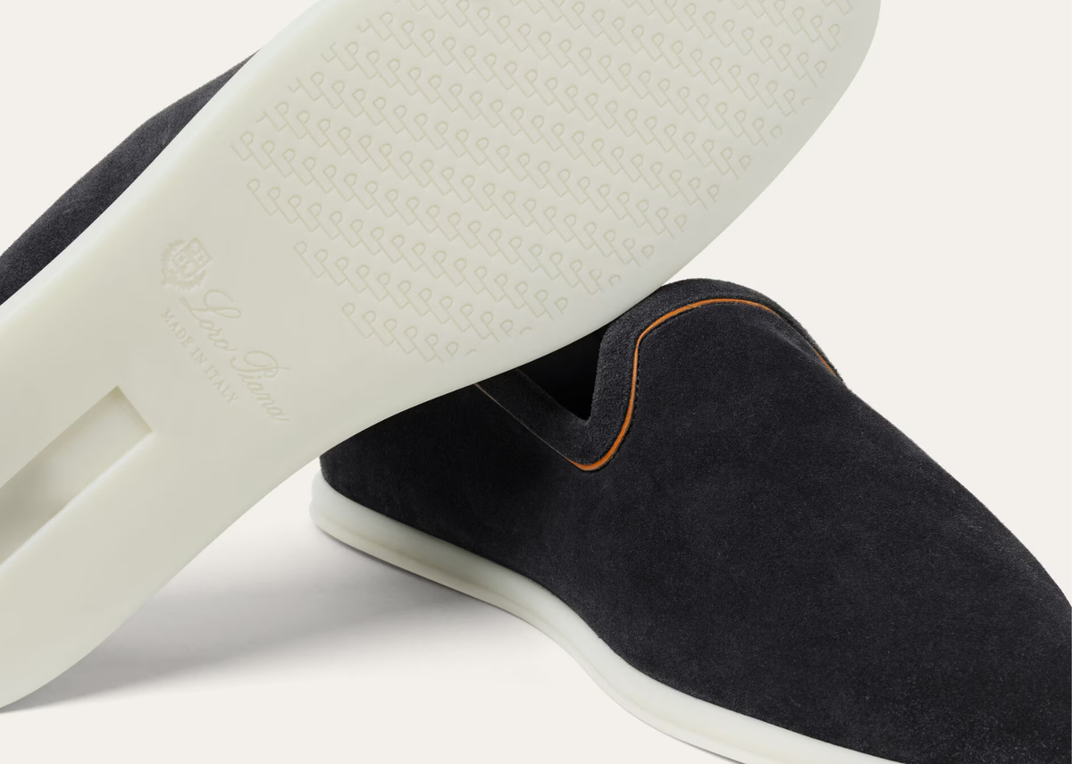 Davenzarry | Loro Piana Venice Walk Loafer Suede Blue Navy | View 4
