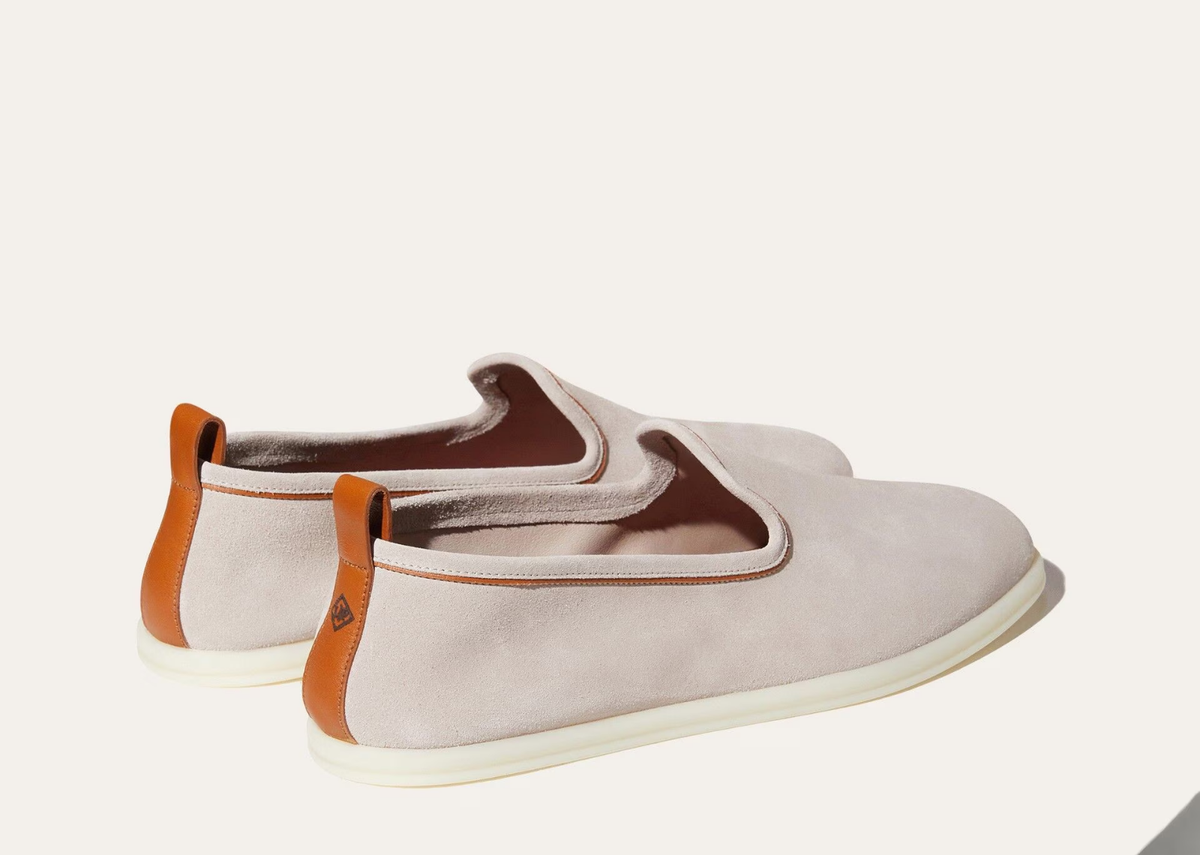 Davenzarry | Loro Piana Venice Walk Loafer Suede Classic Beige | View 3